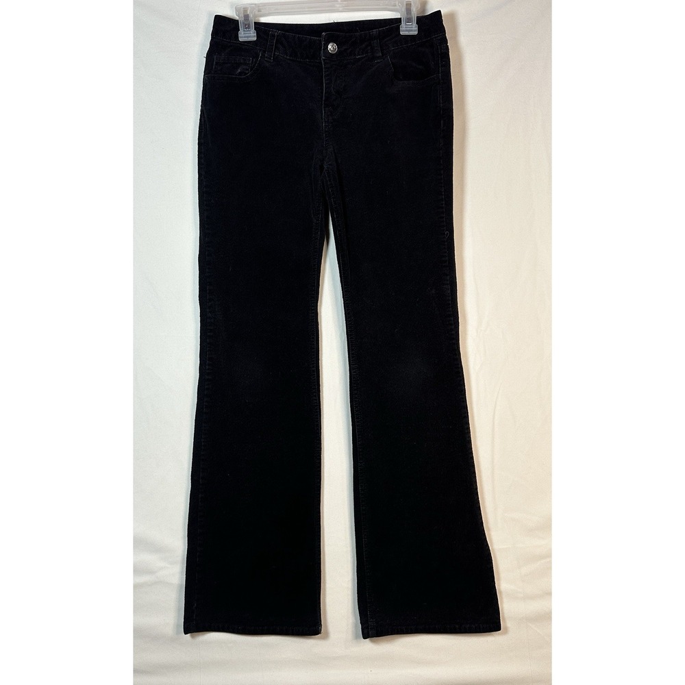 H&M Black Corduroy Pants High Rise Flared Leg Retro Y2K 90s Fall Aesthetic 6